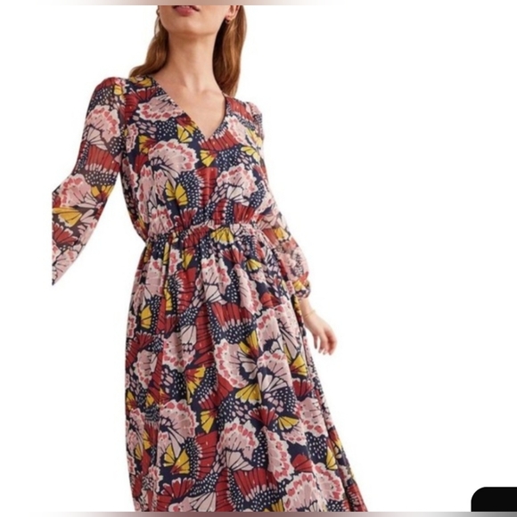 Boden Pink Metallic Detail Maxi Dress 6P - Picture 3 of 11